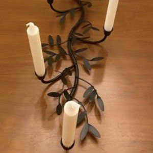 Hand-painted Metal Olive Branch 10 Candle Centerpiece